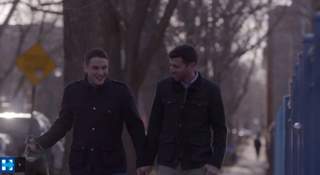 Hillary announces - gay couple